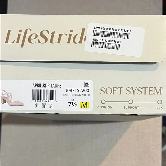 Life Stride Women's April Slingback Block Heel in Nude. New in box. - Picture 7 of 9